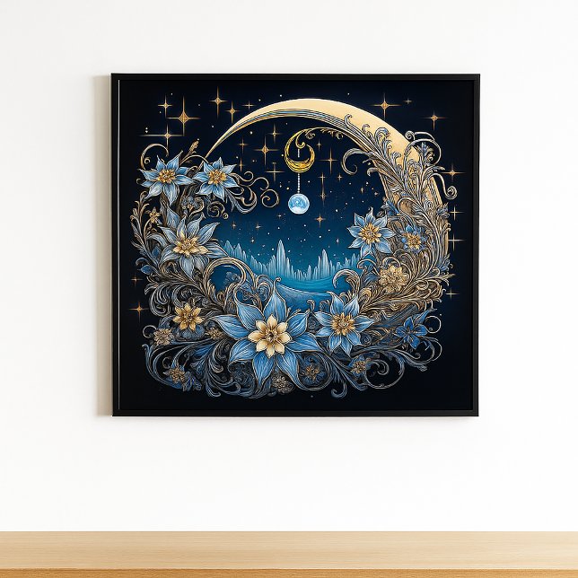 Affiche Sérénité de minuit : Une floraison céleste (Créateur téléchargé)