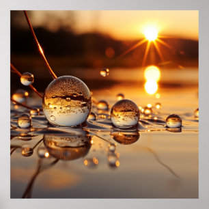 Affiche Sérénité du coucher du soleil : Réflexions d'une h