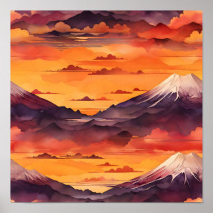 Affiche Sérénité du coucher du soleil : Tapisserie de l'aq