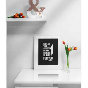 Affiche Sérénité fidèle : Inspirationnel 1 Pierre 5:7