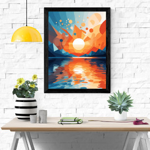 Affiche Sérénité géométrique des couchers de soleil
