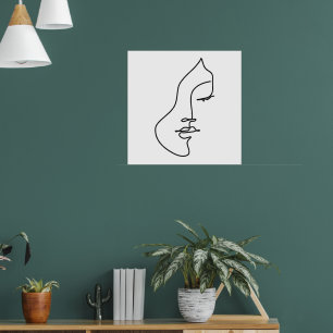 Affiche Sérénité – Portrait Féminin Minimaliste au Trait