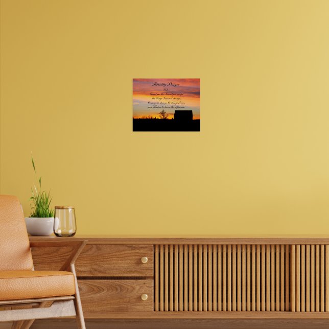 Affiche Sérénité Prière Coucher de soleil Silhouette Photo (Salon 2)