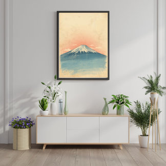 Affiche Serenity Above Clouds – Vintage Mount Fuji Travel 