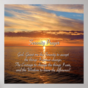 Affiche Serenity Payer - Ocean Sunset.