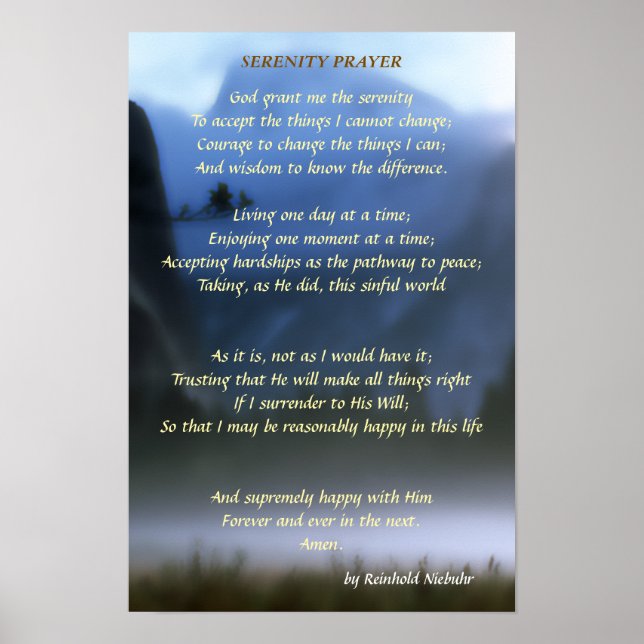 Affiche Serenity Prayer (Devant)