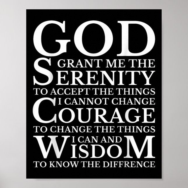 Affiche Serenity Prayer Na Aa Sober Recovery  (Devant)