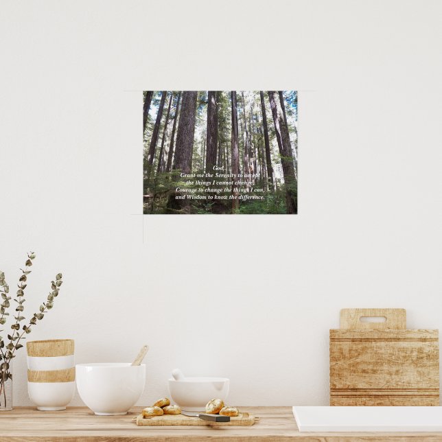 Affiche Serenity Prayer Sunlit Forest Photographic (Cuisine)