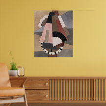 Serge Charchoune Composition Cubiste Tons Terreux