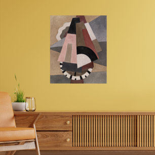 Affiche Serge Charchoune Composition Cubiste Tons Terreux