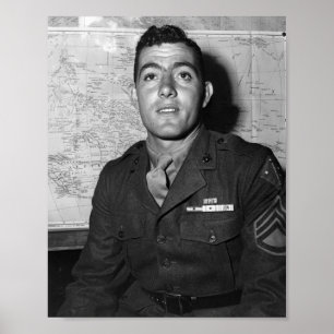 Affiche Sergent John Basilone - Deuxième Guerre mondiale -
