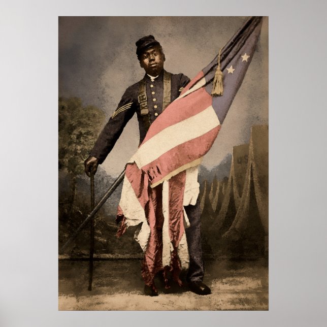 Affiche Sergent vintage William Carney 1864 (Devant)