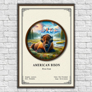 Affiche Série de bison d'Amérique Zoologie