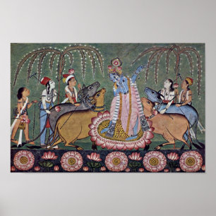 Affiche Série de Râgmâlâ de scène : Krishna avec sa