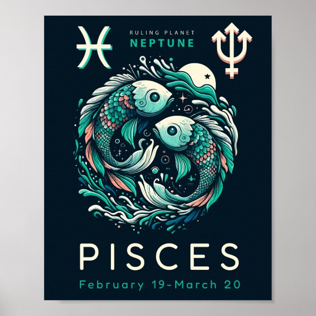 Affiche Série de signes Zodiac - Poissons (Devant)