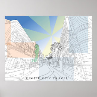 Affiche Série de villes de quadro, illustration faite à la