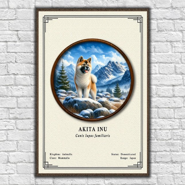Affiche Série de zoologie Akita Inu (Créateur téléchargé)