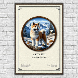 Affiche Série de zoologie Akita Inu