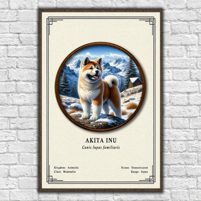 Affiche Série de zoologie Akita Inu (Créateur téléchargé)