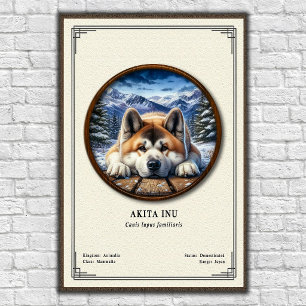 Affiche Série de zoologie Akita Inu