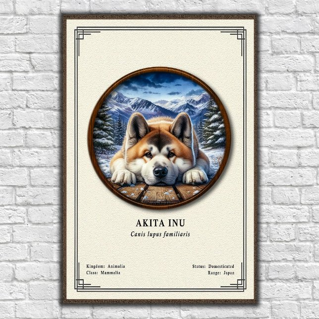 Affiche Série de zoologie Akita Inu (Créateur téléchargé)
