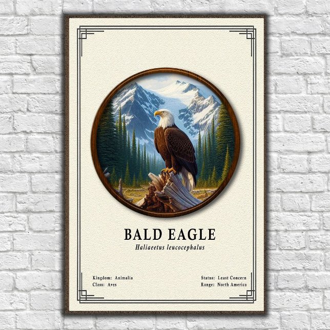 Affiche Série de zoologie de l'aigle à tête blanche (Créateur téléchargé)