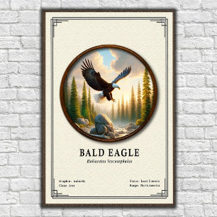 Affiche Série de zoologie de l'aigle à tête blanche