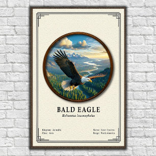 Affiche Série de zoologie de l'aigle à tête blanche