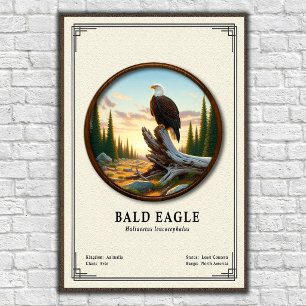Affiche Série de zoologie de l'aigle à tête blanche