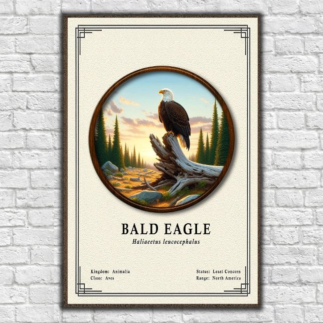 Affiche Série de zoologie de l'aigle à tête blanche (Créateur téléchargé)