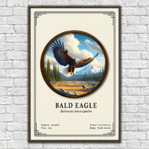 Affiche Série de zoologie de l'aigle à tête blanche