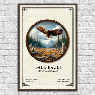 Affiche Série de zoologie de l'aigle à tête blanche