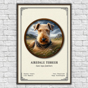 Affiche Série de zoologie de l'Airedale Terrier