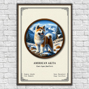 Affiche Série de zoologie de l'Akita américain