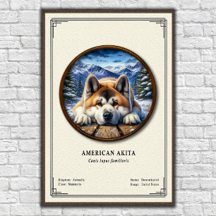 Affiche Série de zoologie de l'Akita américain