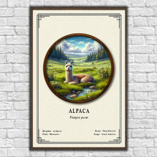 Affiche Série de zoologie de l'alpaca
