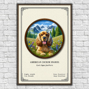 Affiche Série de zoologie de l'American Cocker Spaniel