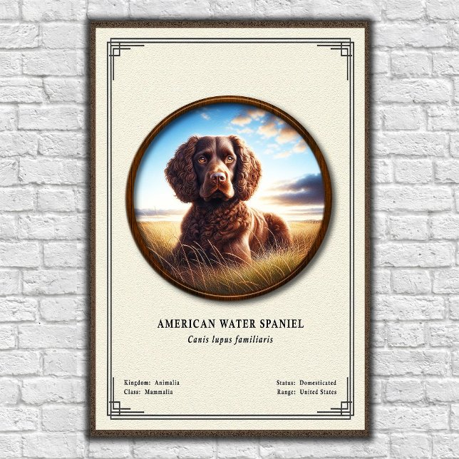 Affiche Série de zoologie de l'American Water Spaniel (Créateur téléchargé)
