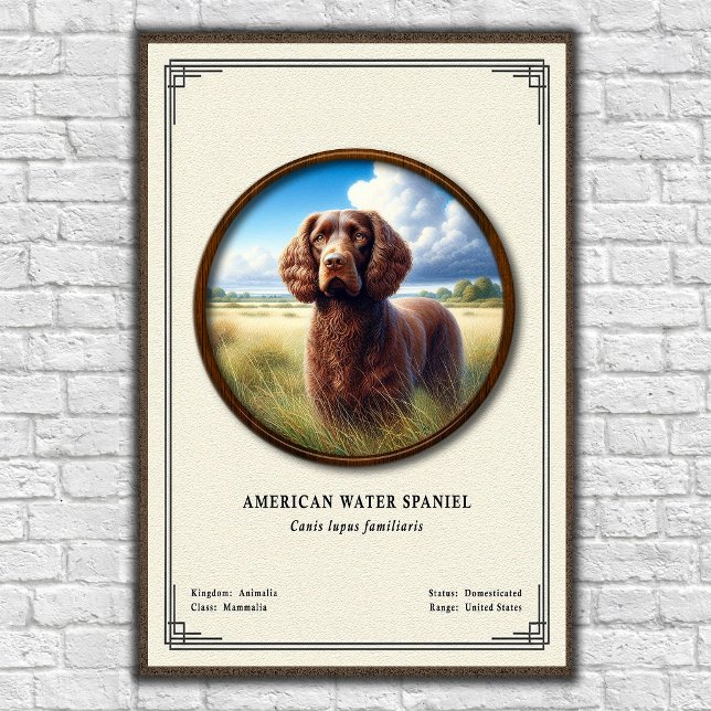 Affiche Série de zoologie de l'American Water Spaniel (Créateur téléchargé)