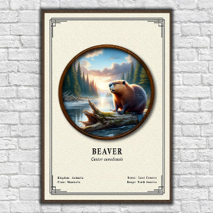 Affiche Série de zoologie des castors
