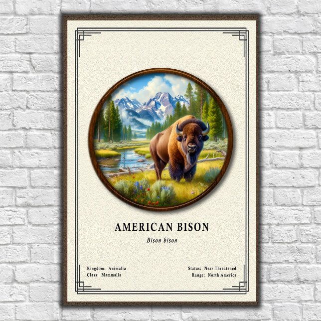 Affiche Série de zoologie du bison d'Amérique (Créateur téléchargé)