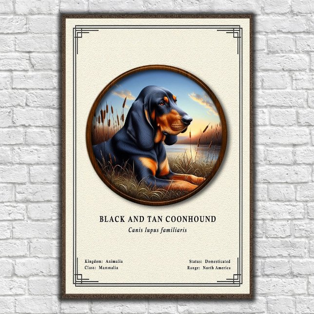 Affiche Série de zoologie du Black and Tan Coonhound (Créateur téléchargé)