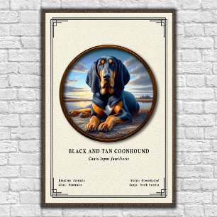Affiche Série de zoologie du Black and Tan Coonhound
