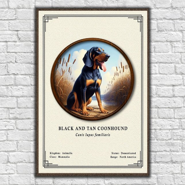 Affiche Série de zoologie du Black and Tan Coonhound (Créateur téléchargé)