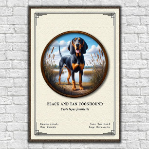 Affiche Série de zoologie du Black and Tan Coonhound