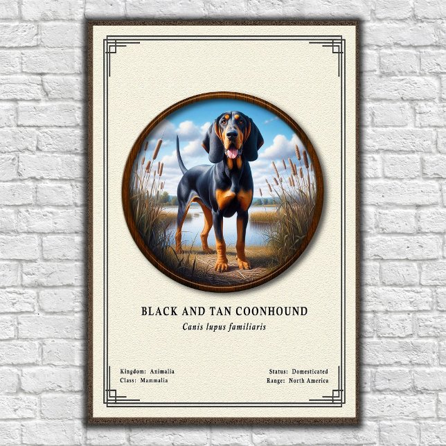 Affiche Série de zoologie du Black and Tan Coonhound (Créateur téléchargé)