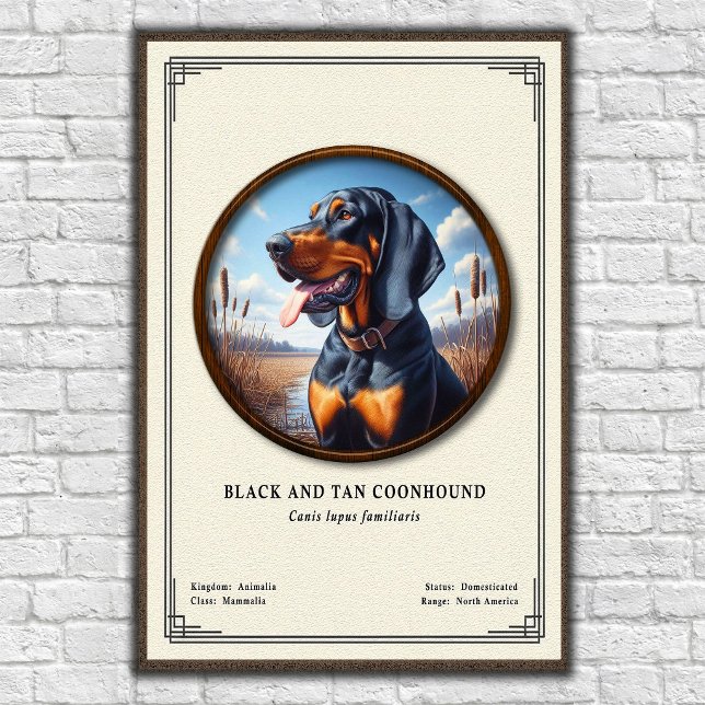 Affiche Série de zoologie du Black and Tan Coonhound (Créateur téléchargé)