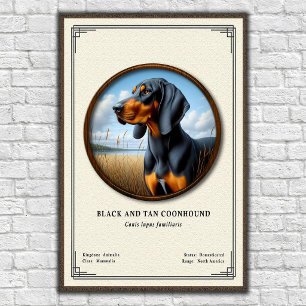 Affiche Série de zoologie du Black and Tan Coonhound