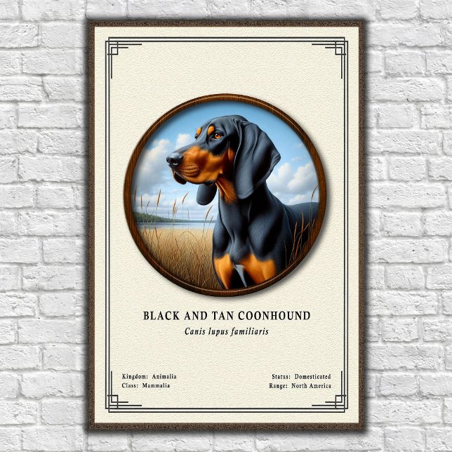 Affiche Série de zoologie du Black and Tan Coonhound (Créateur téléchargé)