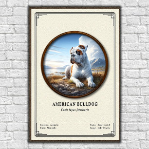 Affiche Série de zoologie du Bulldog américain